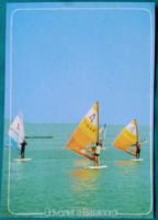 Balatoni látkép, szörfösök, vízisport, hangulatos balatoni  tájkép, 1988