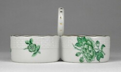 1L658 Régi zöld Eton mintás Herendi porcelán sótartó