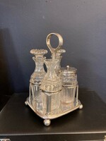 Art deco style oil and vinegar holder with silver frame (02)