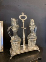 Oil and vinegar holder with silver frame - lion's foot (18)
