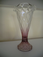 Antique glass vase with a diameter of 13 cm and a height of 26 cm with a pink transition