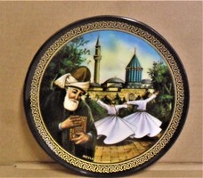 Mevlana, the xiii. Decorative plastic plate depicting a Persian poet from the 17th century, 17.5 cm.