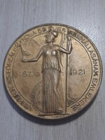 Viii.Ker.Közs.Főréalis school commemorating the 50 years of existence 1871 - 1921 commemorative medal