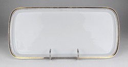 1L664 Régi aranyozott Alföldi porcelán kínáló tál tálca 36 cm