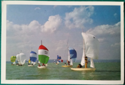 Balatoni látkép, Solingok versenye, vízisport, hangulatos balatoni  tájkép, 1988