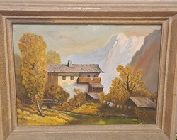 Olaj  festmény tájkép 54x45 cm