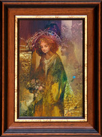 Mihály Buday: the miracle of the rose - framed 40x30cm - artwork: 30x20cm - by21/315