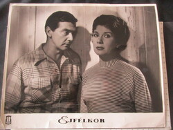 1956 éva Ruttkai - giant actor Miklós Gábor original marked silver gelatin photo midnight film