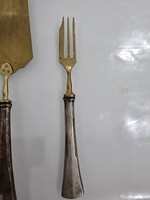 Silver cake spatula and fork