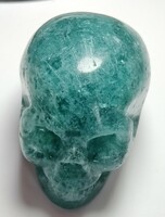 Man-made obsidian crystal skull