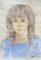 Portrait of a young girl--pastel