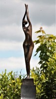 ART DECO - táncos nő- bronz , 54 cm márvány talpon