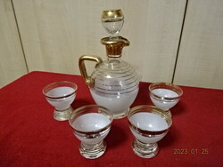 Richly gilded liqueur glass set, for four. He has! Jokai.