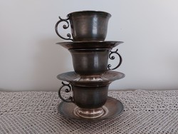 Régi Berndorf alpakka monogramos kávés csésze 3 db