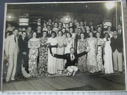 Approx. 1930 Distinguished company group photo event ball marked large photo Budapest 24 cm