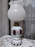 Hand painted Lausitzer glass red crystal table lamp