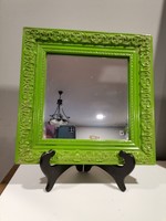 Kicsi zöld tükör antik keretben