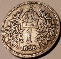 N/023 - 1895, Austrian, silver József Ferenc 1 crown