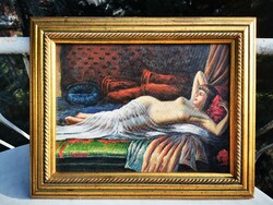 AKT, OLAJ FESTMÉNY, 42x51 cm