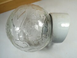 Retro fali lámpa rücskös üveg búra szabvány méret porcelán