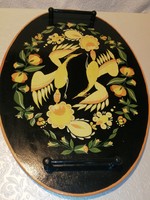 Old, large, oval wooden tray, offering or wall decoration.