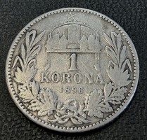 N/011 - 1896-os ezüst Ferenc József 1 koronás