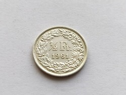 Svájc ezüst 1/2 frank 1961. B.
