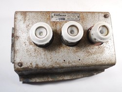 Régi retro olvadó biztosíték biztosítékos doboz Villesz gyártó Magyar gyártmány kb. 1960-as évekből