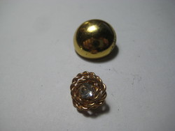 Metal buttons, gold-plated, 2 pcs., 17 and 12 mm