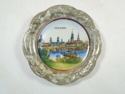 Dresden festett porcelán dísz kistányér tál tálka pohár alátét - szuvenír turista emlék