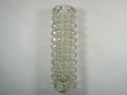 Retro régi rücskös üveg váza asztali dísz - kb. 1970-es évekből