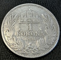N/010 - 1894 silver József Ferenc 1 crown