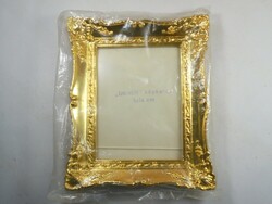 Old retro decorative gilded plastic uni picture frame - dimensions: 9 cm x 14 cm