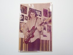 Old photo photo - teenage boy guitar musician