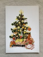 Post clean Christmas postcard, illustrated postcard - dr. Katalin Köhlerné Molnár drawing -2.