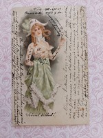 Régi képeslap 1901 levelezőlap hölgy