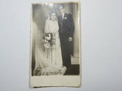 Régi fénykép esküvő menyasszony vőlegény kb. 1960-as évekből
