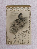 Régi képeslap 1901 dombornyomott levelezőlap