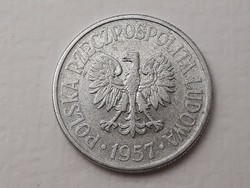 Poland 50 groszy 1957 coin - Polish aluminum 50 groszy 1957 foreign coin