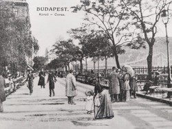 Régi képeslap 1915 Budapest korzó fotó levelezőlap