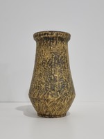 Lénárt Mihály iparművészeti kerámia váza-savmart,repesztett felülettel