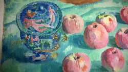 Art at an affordable price-károly vajszada (1901-1977) apples and nudes painting p., Kart., Jn.