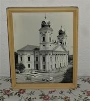 Debreceni Református nagy templom fotó, üvegezett keretben. 25.5 X 20 cm.