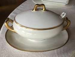 Antik Puls Empire tál kanállal, alja 23,5 cm-es, vitrin