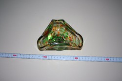Zöld muránói üveg hamutál