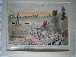 Pályi Jenő karikatúra 41 X 32 cm