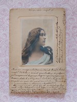 Old postcard 1900 postcard lady photo