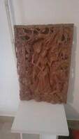 Indonéziai fából faragott falikép