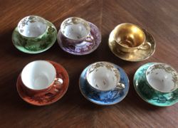 Régi Aquincumi porcelán kávés csészék, “Budapest Kerámia” felül bélyegzéssel