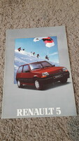 Renault 5 prospektus, katalógus ,retro reklám, old timer, Francia autó,